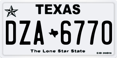 TX license plate DZA6770