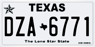 TX license plate DZA6771