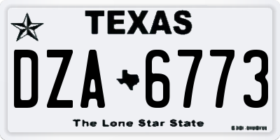 TX license plate DZA6773