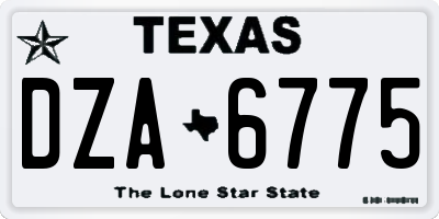 TX license plate DZA6775