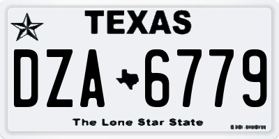 TX license plate DZA6779
