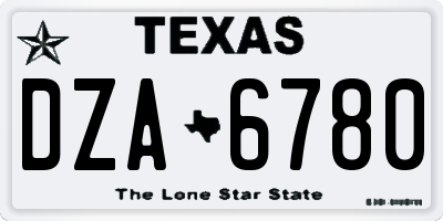 TX license plate DZA6780