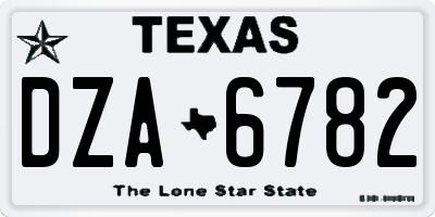 TX license plate DZA6782