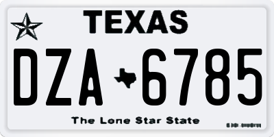 TX license plate DZA6785
