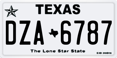 TX license plate DZA6787