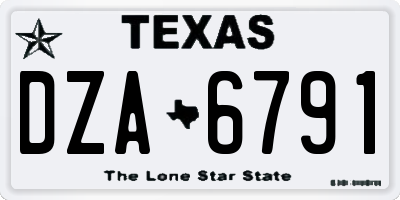TX license plate DZA6791
