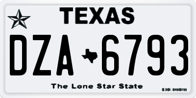 TX license plate DZA6793