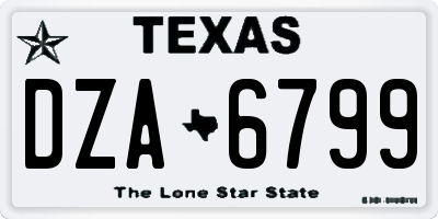 TX license plate DZA6799