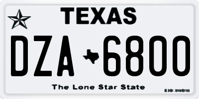 TX license plate DZA6800