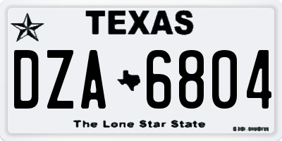 TX license plate DZA6804