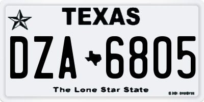 TX license plate DZA6805