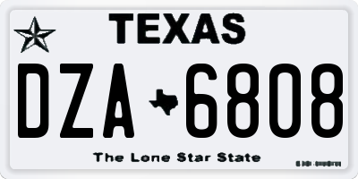 TX license plate DZA6808