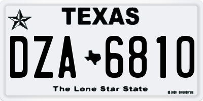TX license plate DZA6810