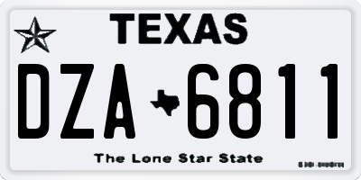 TX license plate DZA6811