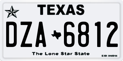 TX license plate DZA6812