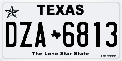 TX license plate DZA6813