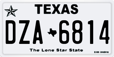 TX license plate DZA6814