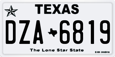 TX license plate DZA6819
