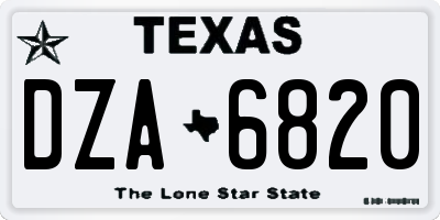 TX license plate DZA6820