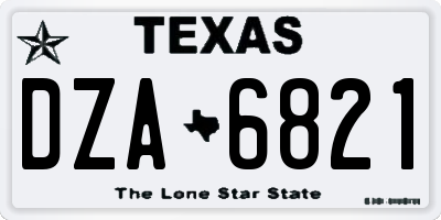 TX license plate DZA6821