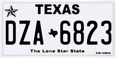 TX license plate DZA6823