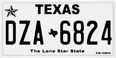 TX license plate DZA6824