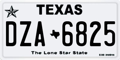 TX license plate DZA6825