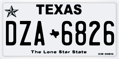 TX license plate DZA6826