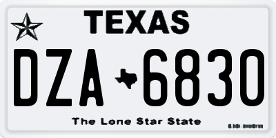 TX license plate DZA6830