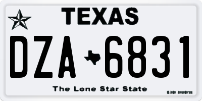 TX license plate DZA6831