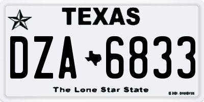 TX license plate DZA6833