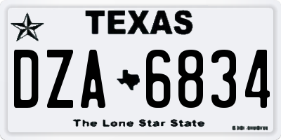 TX license plate DZA6834