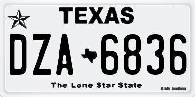TX license plate DZA6836