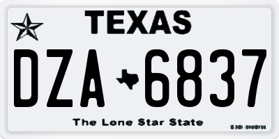TX license plate DZA6837