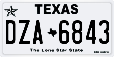 TX license plate DZA6843