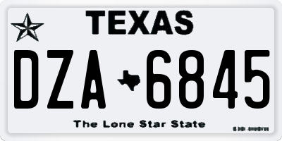 TX license plate DZA6845