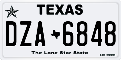 TX license plate DZA6848
