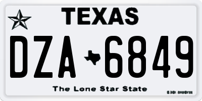 TX license plate DZA6849