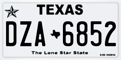 TX license plate DZA6852