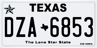 TX license plate DZA6853