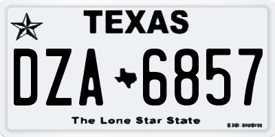 TX license plate DZA6857