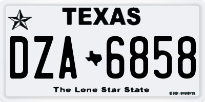 TX license plate DZA6858