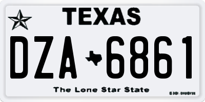 TX license plate DZA6861