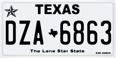TX license plate DZA6863
