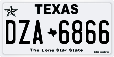 TX license plate DZA6866