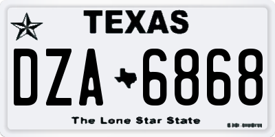 TX license plate DZA6868