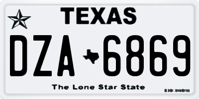 TX license plate DZA6869