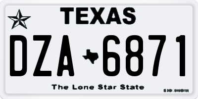 TX license plate DZA6871