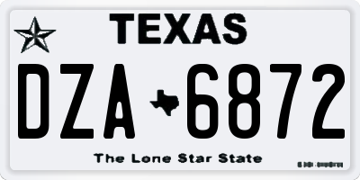 TX license plate DZA6872