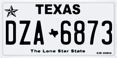 TX license plate DZA6873